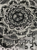 Monochromatic Mandala Jigsaw Puzzle