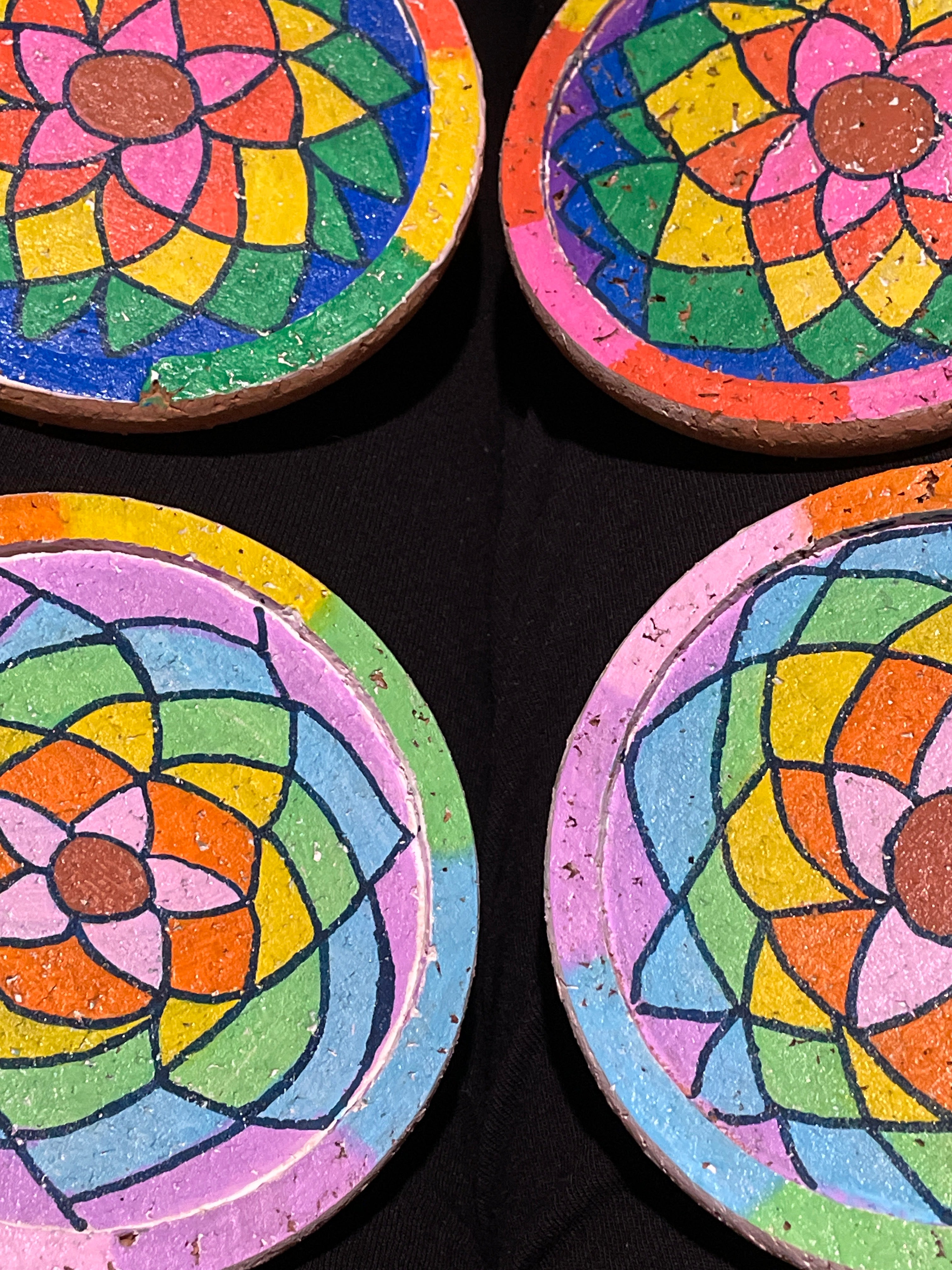 Pastel Rainbow Mandala Coasters