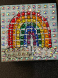 Pixel Rainbow Rhinestoned Tiny Canvas