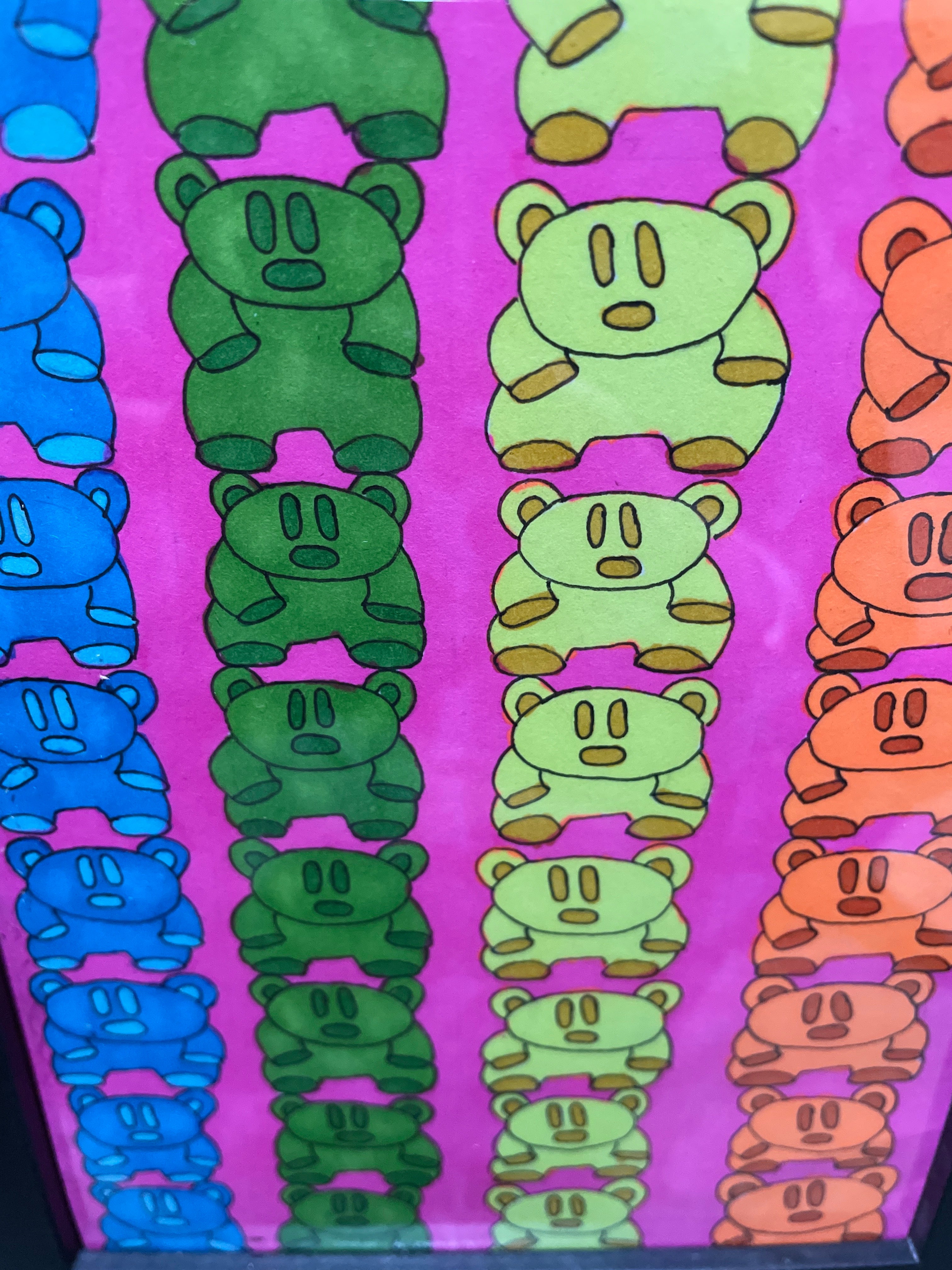 Neon Gummy Bears 5x7