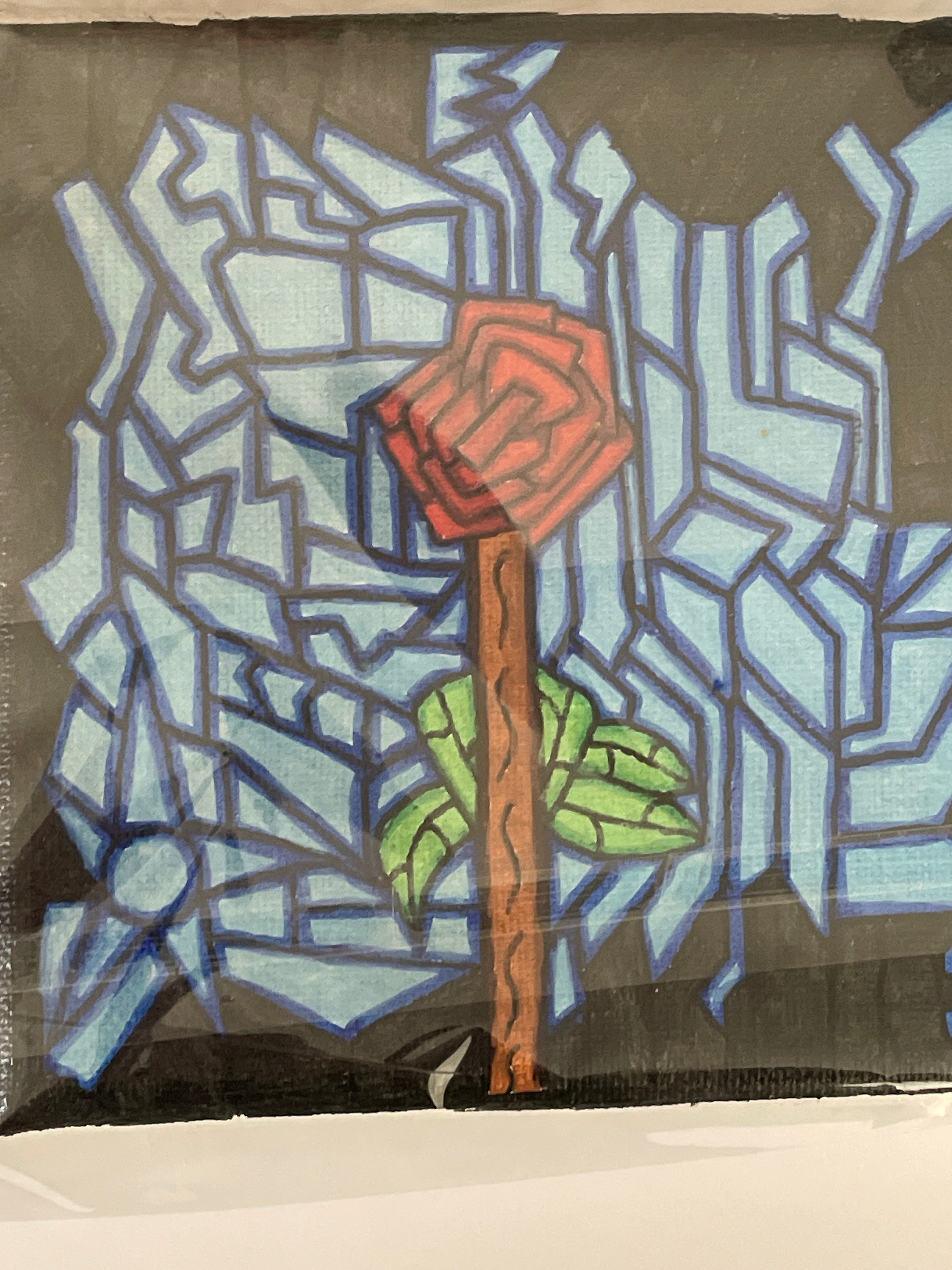 Stained Glass Rose Magnet