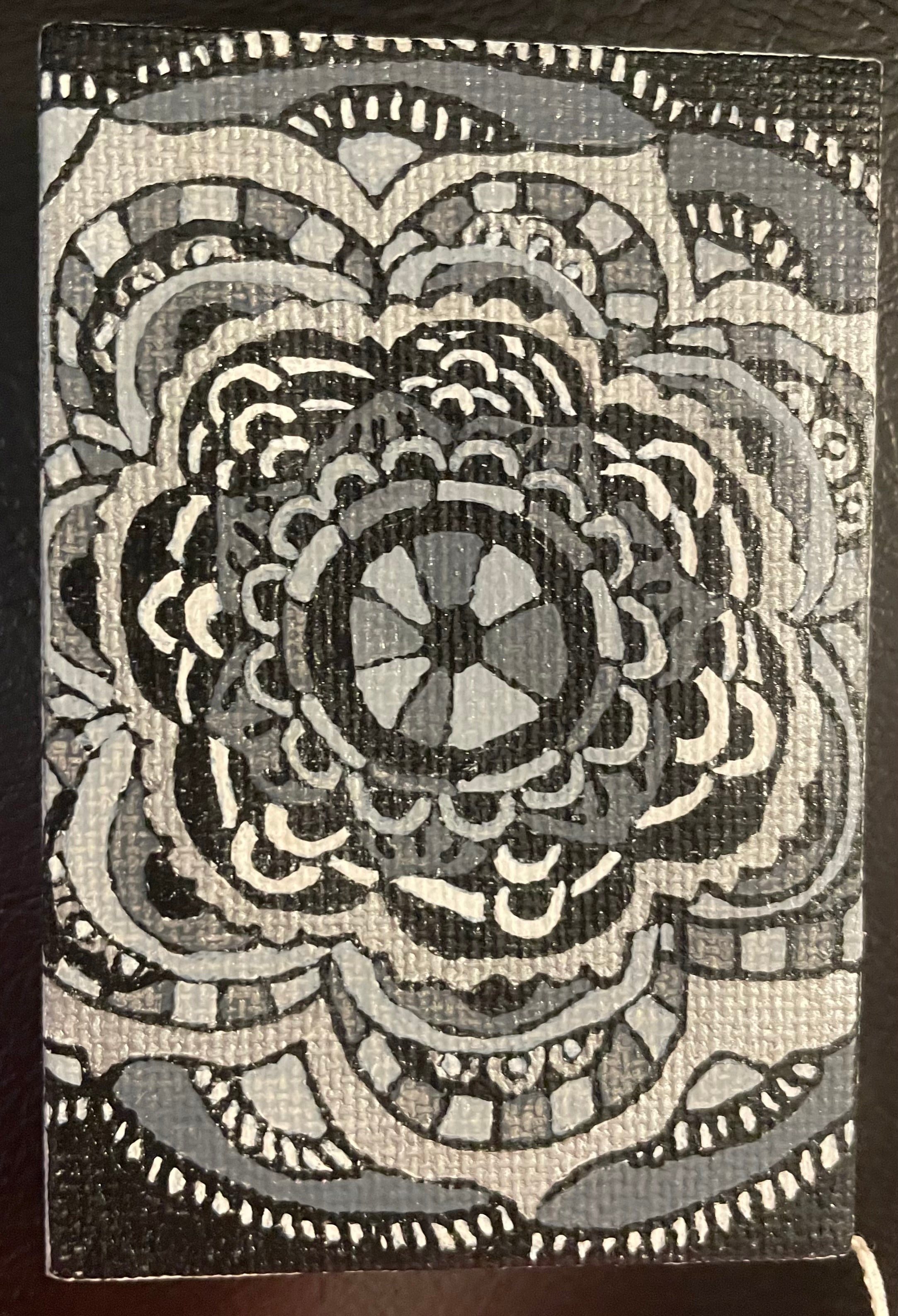 Monochromatic Mandala Tiny Canvas