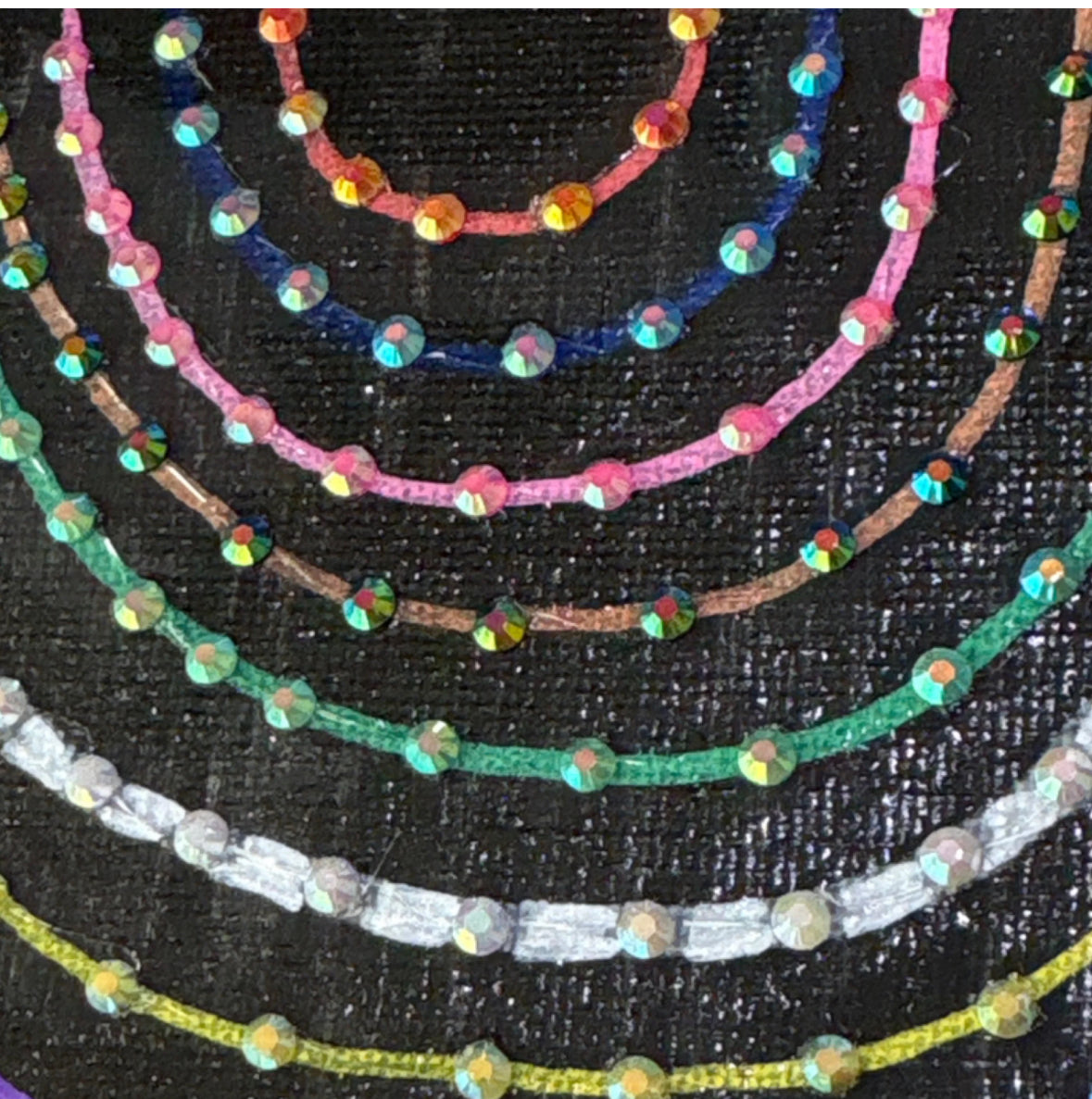 Beaded Necklace Rhinestone Canvas