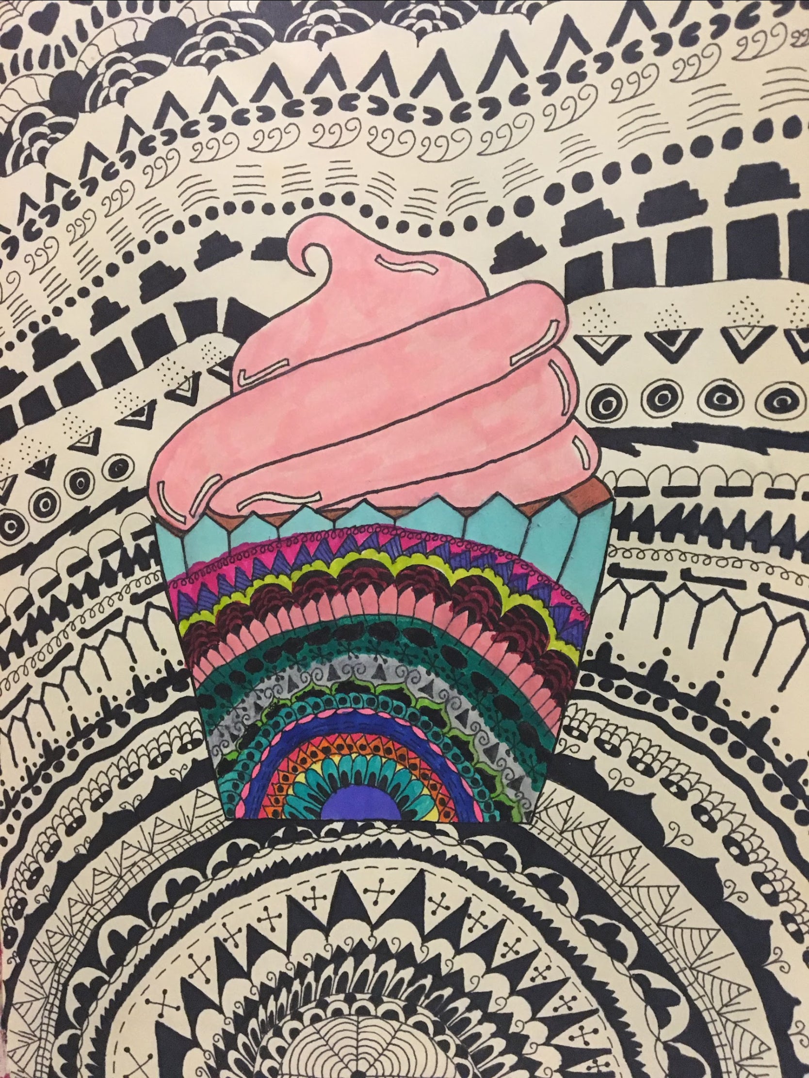 Zentangle Cupcake