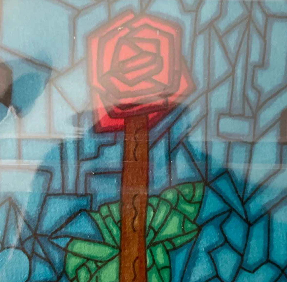 Stained Glass Rose Magnet