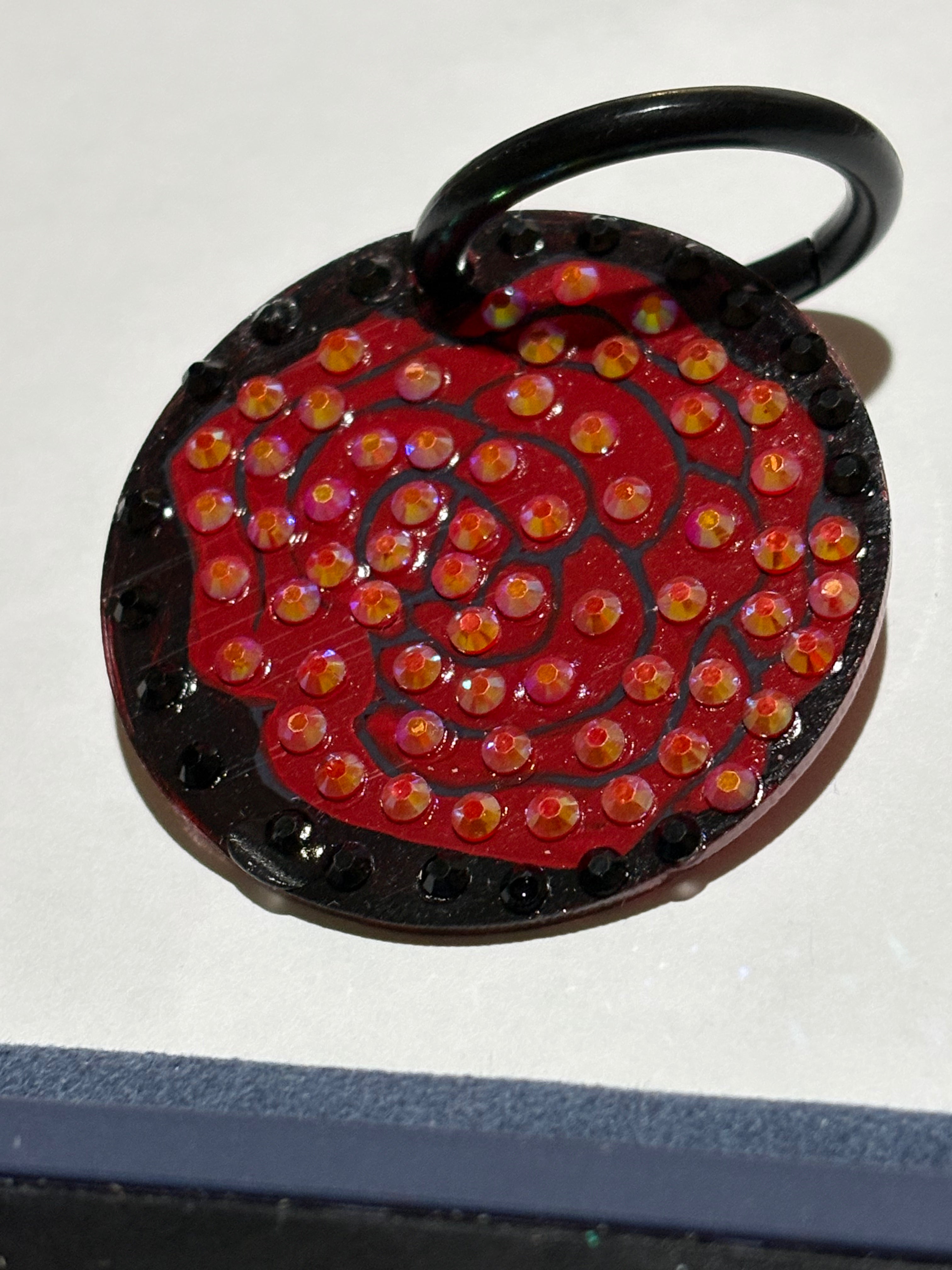Bedazzled Rose Bag Charm
